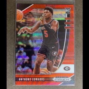 🔥🏀 Anthony Edwards rookie card RARE Red Wave  Prizm Minnesota Timberwolves SP